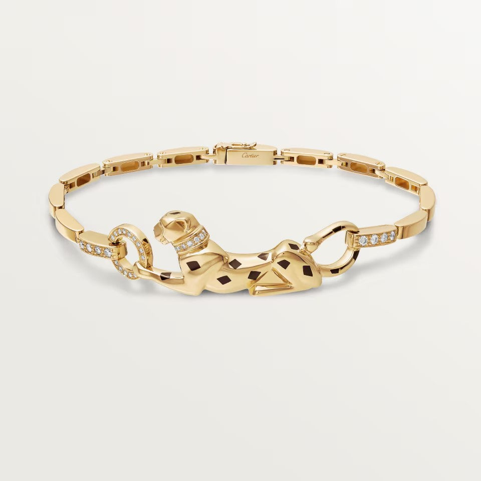 [Luna Brilliance] PANTHERE HALF DIAMOND ON CHAIN BRACELET