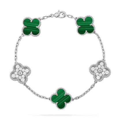 [Luna Brilliance] CLOVER 5 MOTIF MALACHITE BRACELET COLLECTION