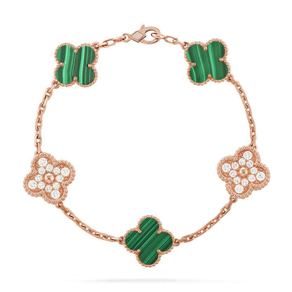 [Luna Brilliance] CLOVER 5 MOTIF MALACHITE BRACELET COLLECTION