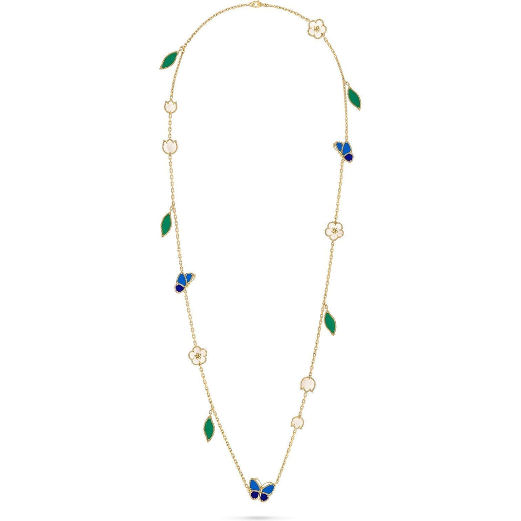 [Luna Brilliance]LUCKY SPRING BUTTERFLY 15 FLOWER NECKLACE