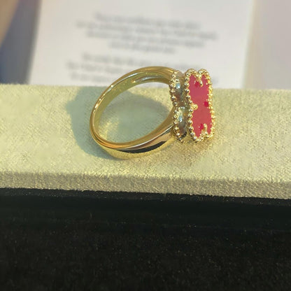 [Luna Brilliance]NEW CLOVER PINK ENAMEL RINGS