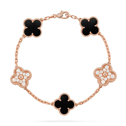 [Luna Brilliance] CLOVER 5 MOTIF ONYXS BRACELET COLLECTION