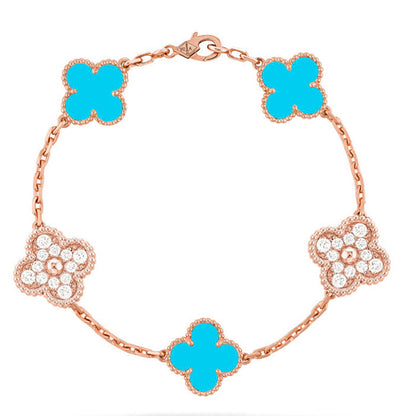[Luna Brilliance] CLOVER 5 MOTIF TURQUOISE BRACELET COLLECTION