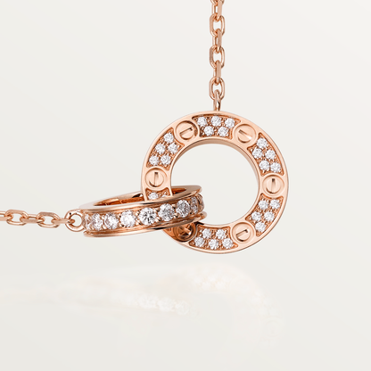 [Luna Brilliance] LOVE  FULL DIAMOND PENDANT NECKLACE