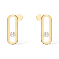 [Luna Brilliance]MOVE UNO SMALL 1 DIAMOND EARRINGS