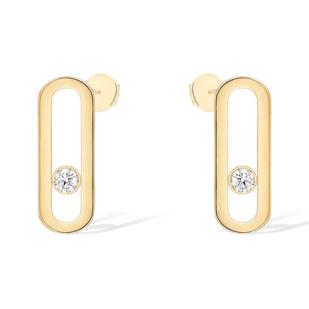 [Luna Brilliance]MOVE UNO SMALL 1 DIAMOND EARRINGS