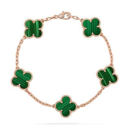 [Luna Brilliance] CLOVER 5 MOTIF MALACHITE BRACELET COLLECTION
