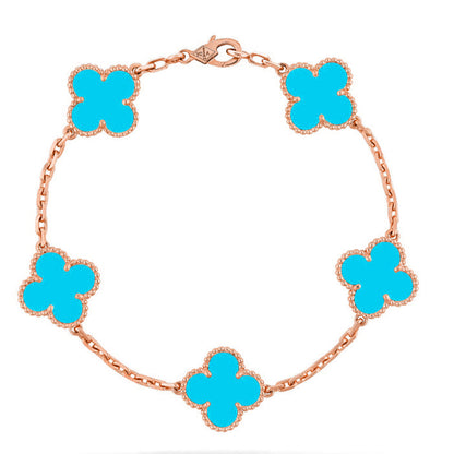 [Luna Brilliance] CLOVER 5 MOTIF TURQUOISE BRACELET COLLECTION