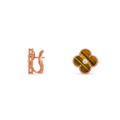 [Luna Brilliance]CLOVER 15MM MOP DIAMOND EARRINGS COLLECTION
