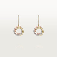 [Luna Brilliance] TRINITY HALF DIAMOND  EARRINGS