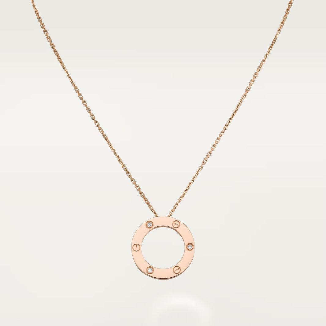 [Luna Brilliance] LOVE NECKLACE 16MM 3 DIAMONDS