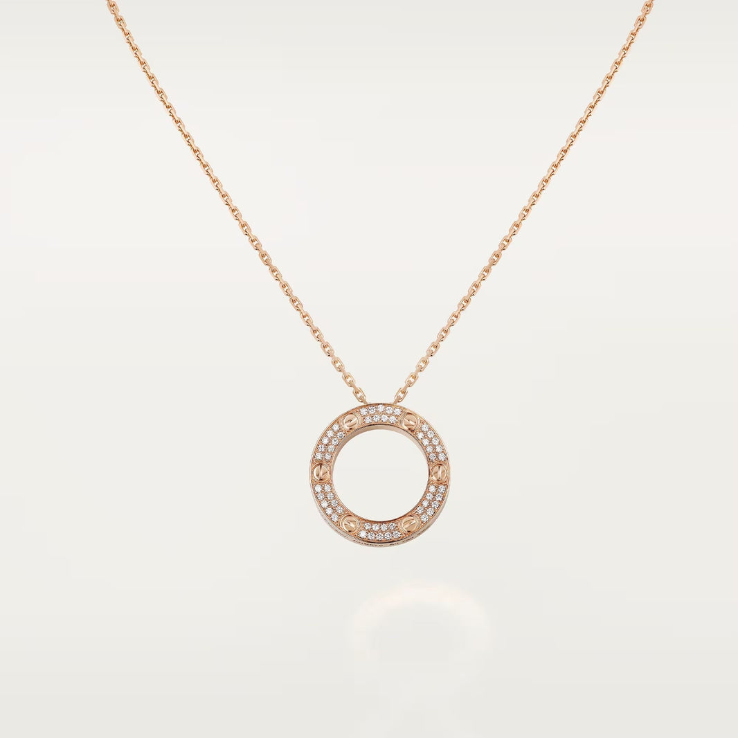 [Luna Brilliance] LOVE NECKLACE 16MM  FULL DIAMOND
