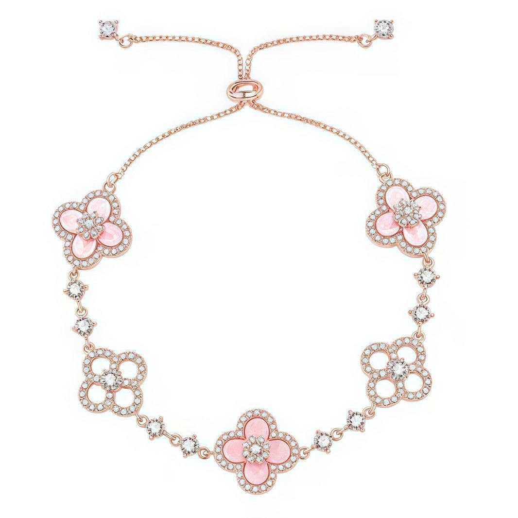 [Luna Brilliance]CLOVER 5 MOTIF PINK BLUE RED WHITE BRACELET