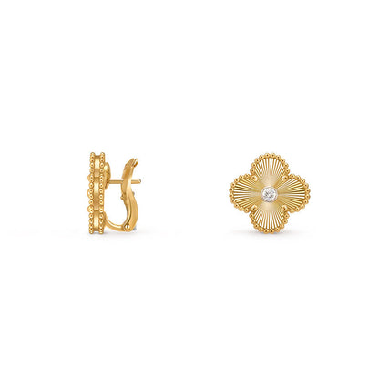 [Luna Brilliance]CLOVER 15MM MOP DIAMOND EARRINGS COLLECTION