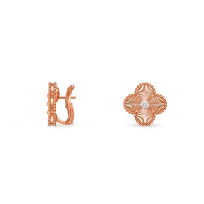 [Luna Brilliance]CLOVER 15MM MOP DIAMOND EARRINGS COLLECTION