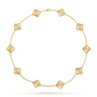 [Luna Brilliance]CLOVER 10 MOTIFS LASER NECKLACE