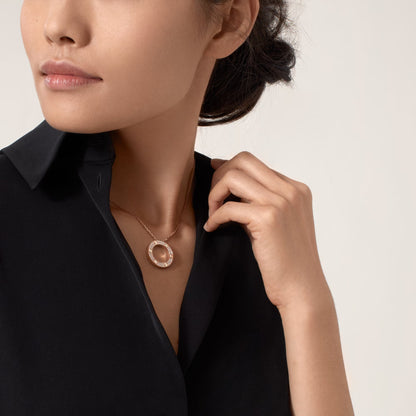 [Luna Brilliance] LOVE NECKLACE 16MM  FULL DIAMOND