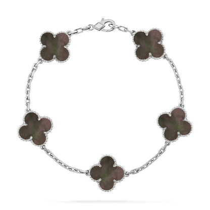[Luna Brilliance] CLOVER 5 MOTIF GRAY MOP BRACELET COLLECTION