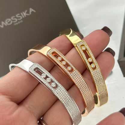 [Luna Brilliance]Move Noa Rose Gold Pavé Diamond Bangle Bracelet