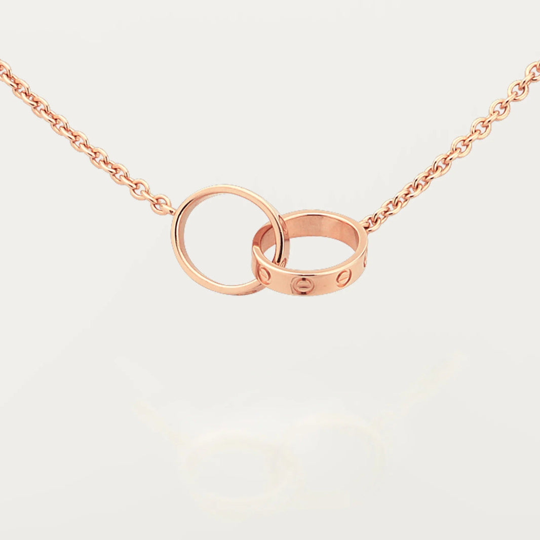 [Luna Brilliance] LOVE DOUBLE RING NECKLACE