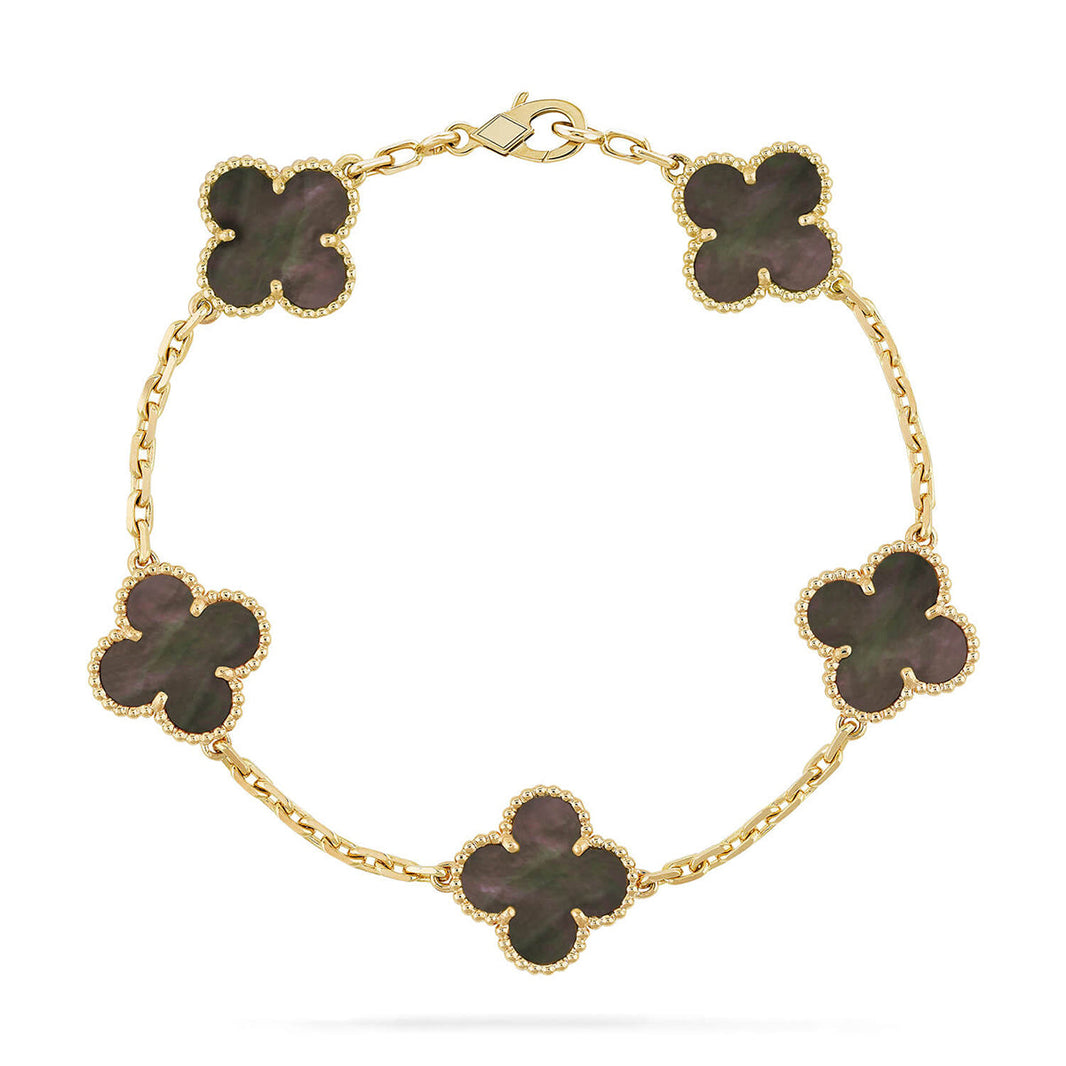 [Luna Brilliance] CLOVER 5 MOTIF GRAY MOP BRACELET COLLECTION