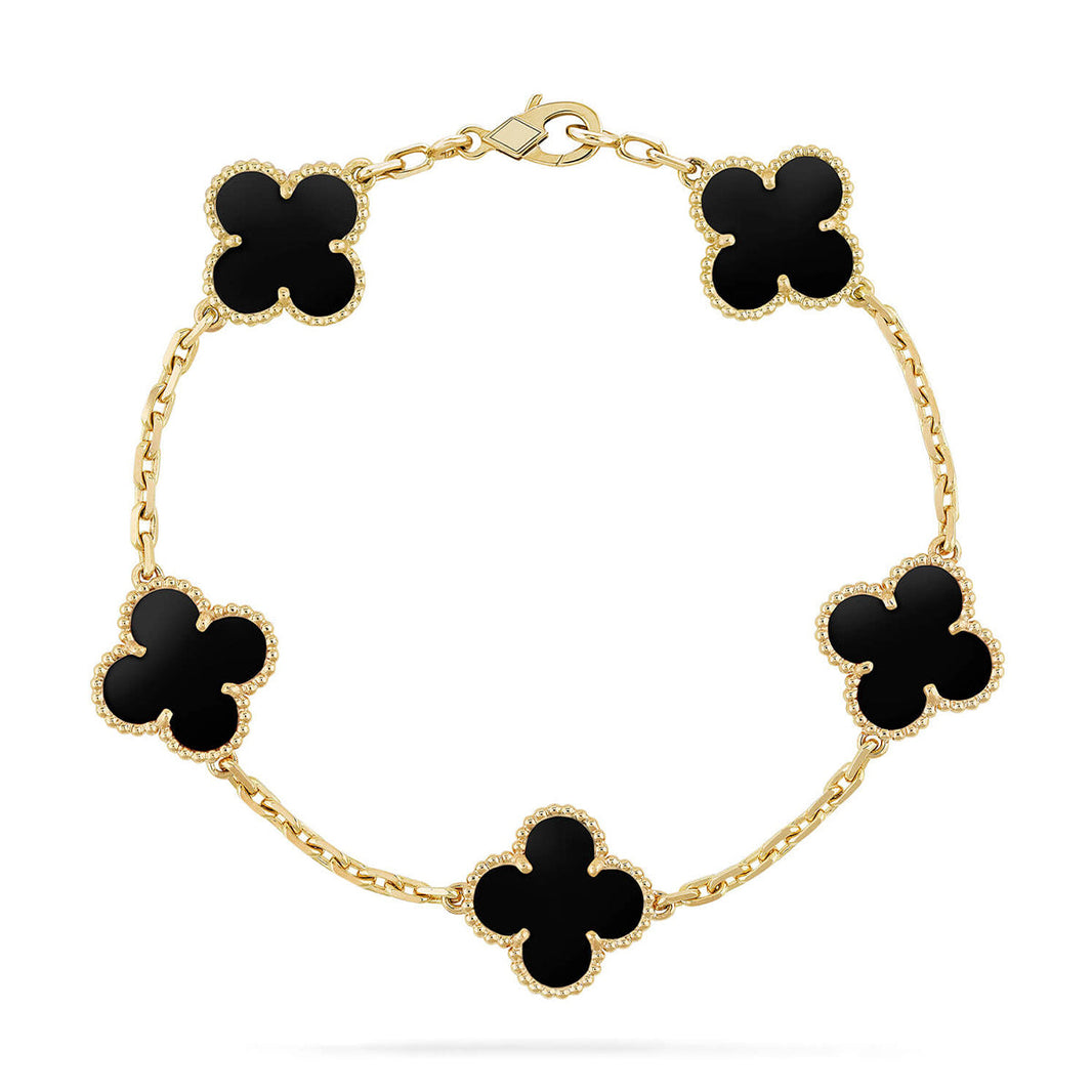 [Luna Brilliance] CLOVER 5 MOTIF ONYXS BRACELET COLLECTION