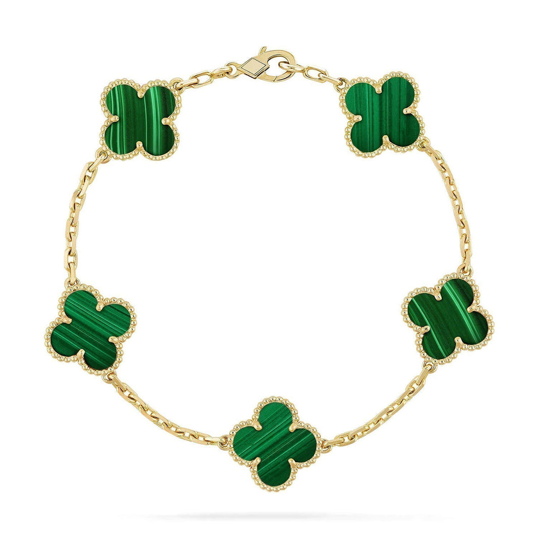 [Luna Brilliance] CLOVER 5 MOTIF MALACHITE BRACELET COLLECTION