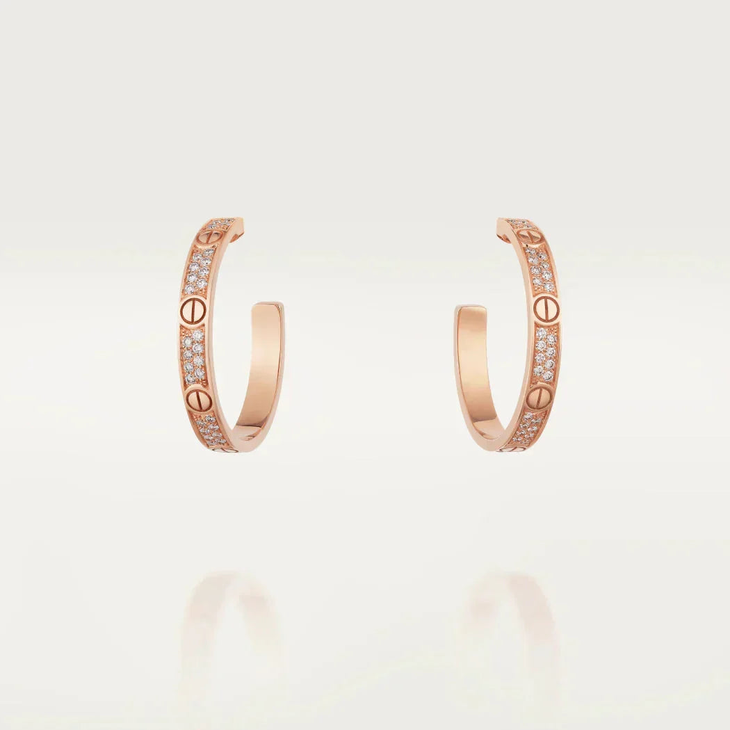 [Luna Brilliance] LOVE EARRINGS 3.6MM DIAMOND PAVED