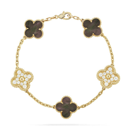 [Luna Brilliance] CLOVER 5 MOTIF GRAY MOP BRACELET COLLECTION