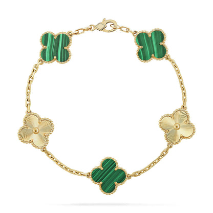 [Luna Brilliance] CLOVER 5 MOTIF MALACHITE BRACELET COLLECTION