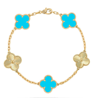 [Luna Brilliance] CLOVER 5 MOTIF TURQUOISE BRACELET COLLECTION