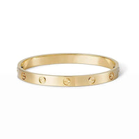 [Luna Brilliance] LOVE  Classic & Diamond-Paved Bracelet Stack Set