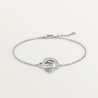 [Luna Brilliance] LOVE DOUBLE RING FULL DIAMOND BRACELET