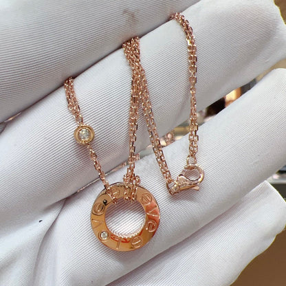 [Luna Brilliance]LOVE NECKLACE 16MM 2 DIAMONDS