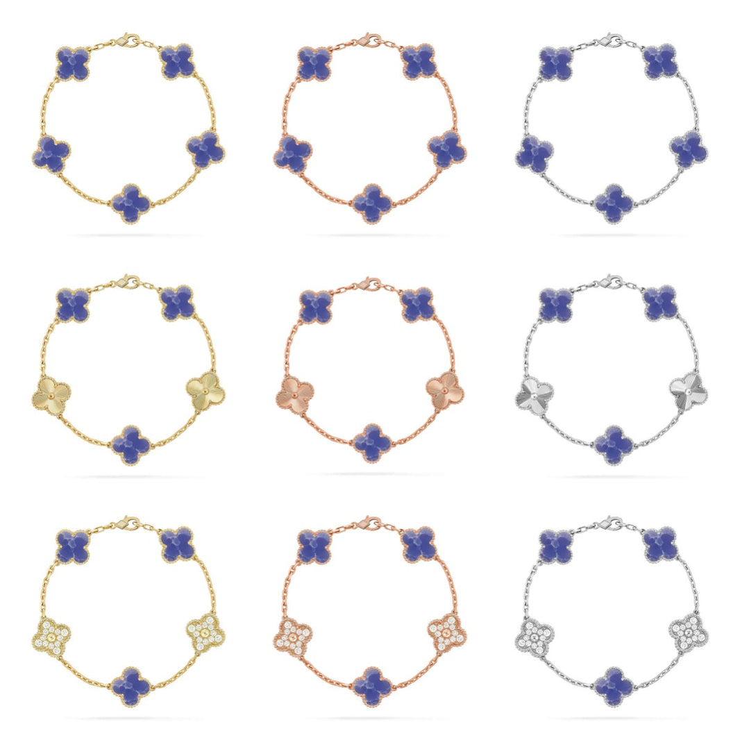 [Luna Brilliance]CLOVER 5 MOTIF BLUE VEINS BRACELET COLLECTION