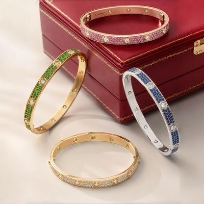 [Luna Brilliance]2026 PAVE GEMSTONE LOVE BRACELET 6.1MM 10 DIAMONDS