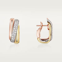 [Luna Brilliance] TRINITY HALF DIAMOND  CUSHION EARRINGS