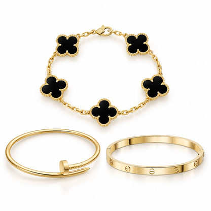 [Luna Brilliance]Clover & Juste & Lover  Bracelet Stack Set