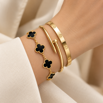 [Luna Brilliance]Clover & Juste & Lover  Bracelet Stack Set