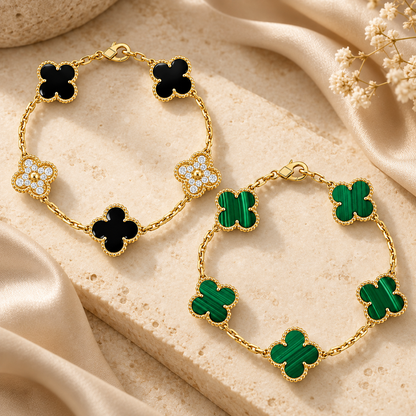[Luna Brilliance]Clover 5 Motifs  Duo Bracelet Stack Set