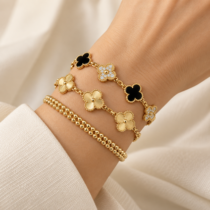 [Luna Brilliance]Clover & Clash Bracelet 3-Piece Stack set