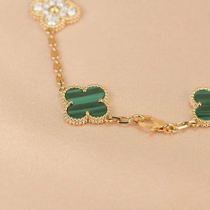 [Luna Brilliance] CLOVER 5 MOTIF MALACHITE BRACELET COLLECTION