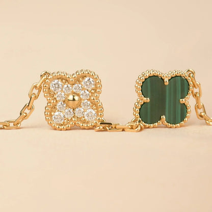 [Luna Brilliance] CLOVER 5 MOTIF MALACHITE BRACELET COLLECTION