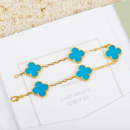 [Luna Brilliance] CLOVER 5 MOTIF TURQUOISE BRACELET COLLECTION