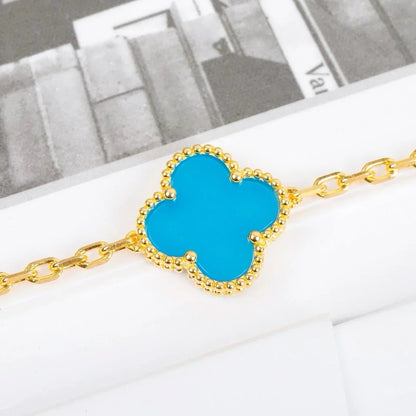 [Luna Brilliance] CLOVER 5 MOTIF TURQUOISE BRACELET COLLECTION