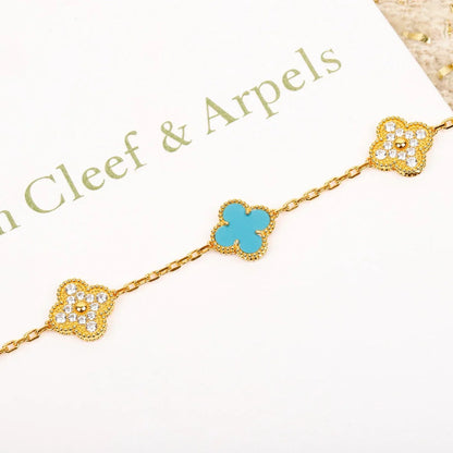 [Luna Brilliance] CLOVER 5 MOTIF TURQUOISE BRACELET COLLECTION