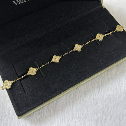 [Luna Brilliance]CLOVER 6 MOTIF DIAMOND BRACELET
