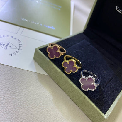 [Luna Brilliance]CLOVER  PURPLE VIOLET RING