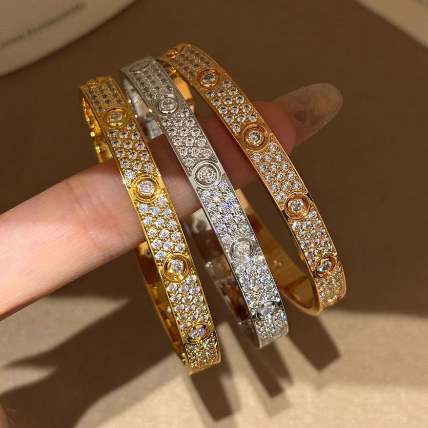 [Luna Brilliance] LOVE BRACELET 6.1MM DIAMOND-PAVED 10 BIG DIAMONDS