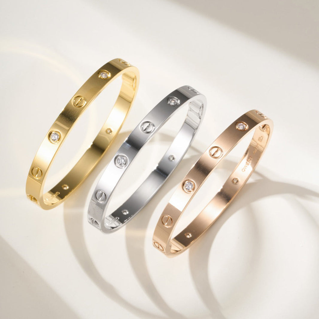 [Luna Brilliance] LOVE BRACELET 6.1MM 4 DIAMONDS